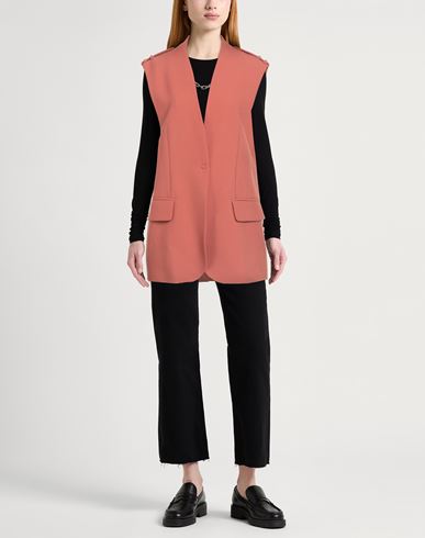 Woman Blazer Rust Size 6 Polyester, Virgin Wool, Elastane