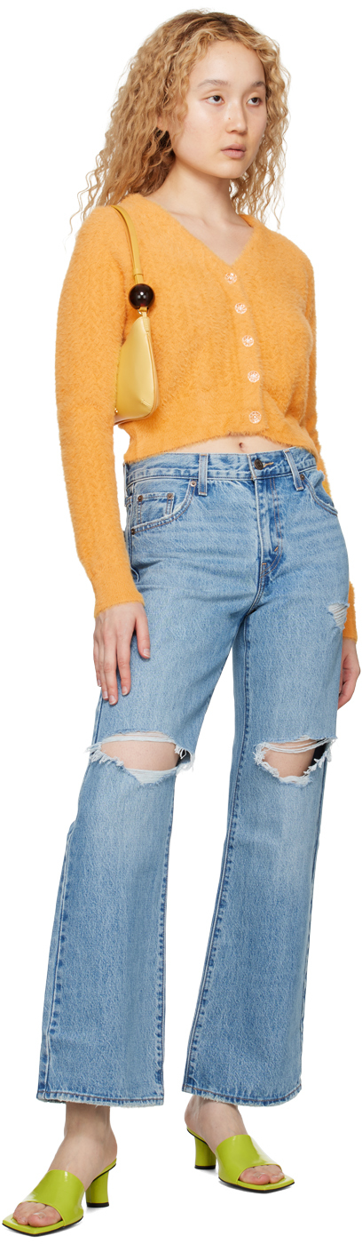 Blue Baggy Bootcut Denim Jeans