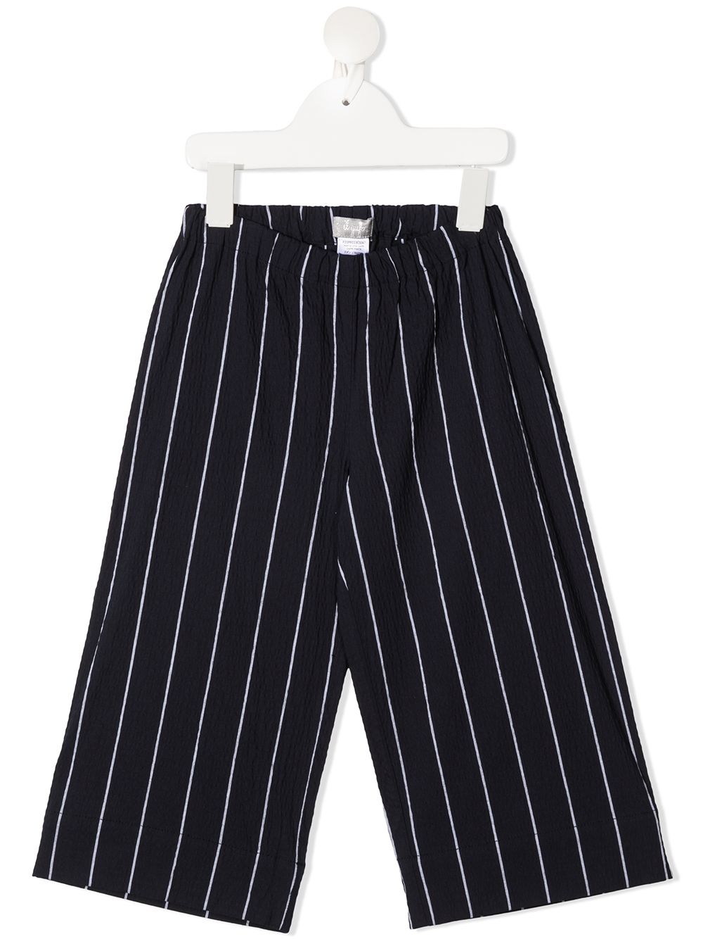 Elasticated pinstripe-print trousers - Blue