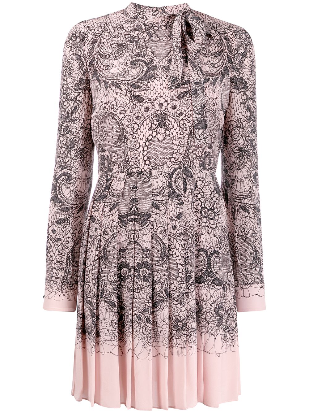 Valentino Garavani pussy bow pleated dress - Pink