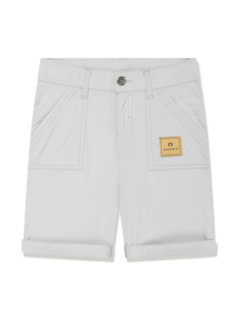 Logo-appliqué cotton shorts - Grey