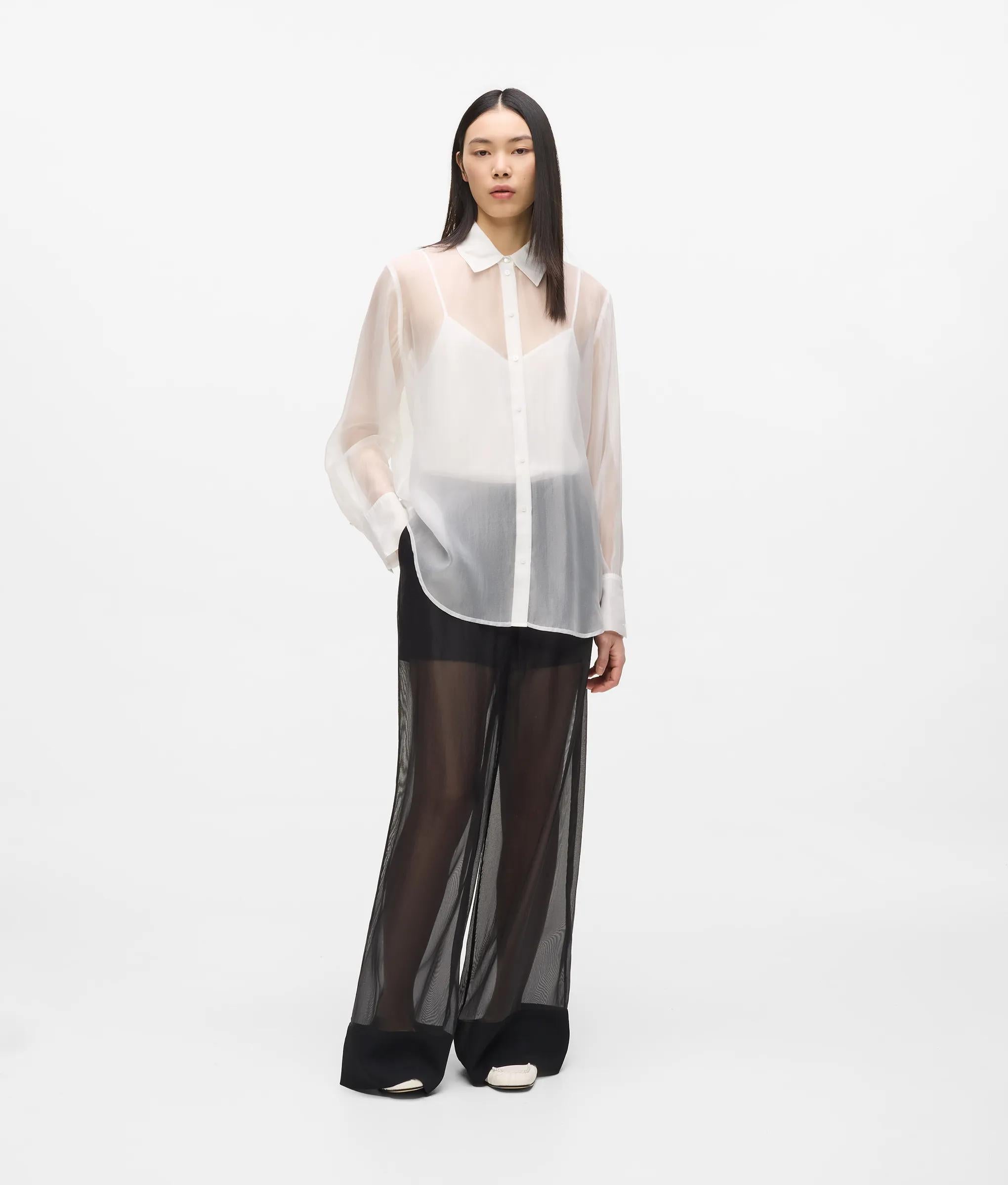 Karl Lagerfeld - Organza-bluse, Damen, Weiss, Größe
