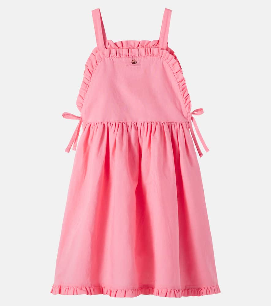 Dalina embroidered ruffled linen and cotton dress