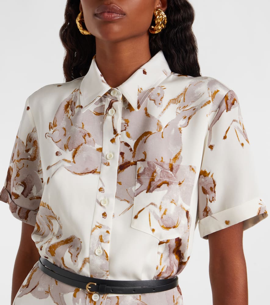 Kiera printed silk shirt dress