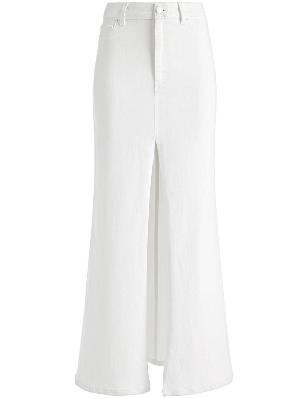 Rye A-line slit skirt - White