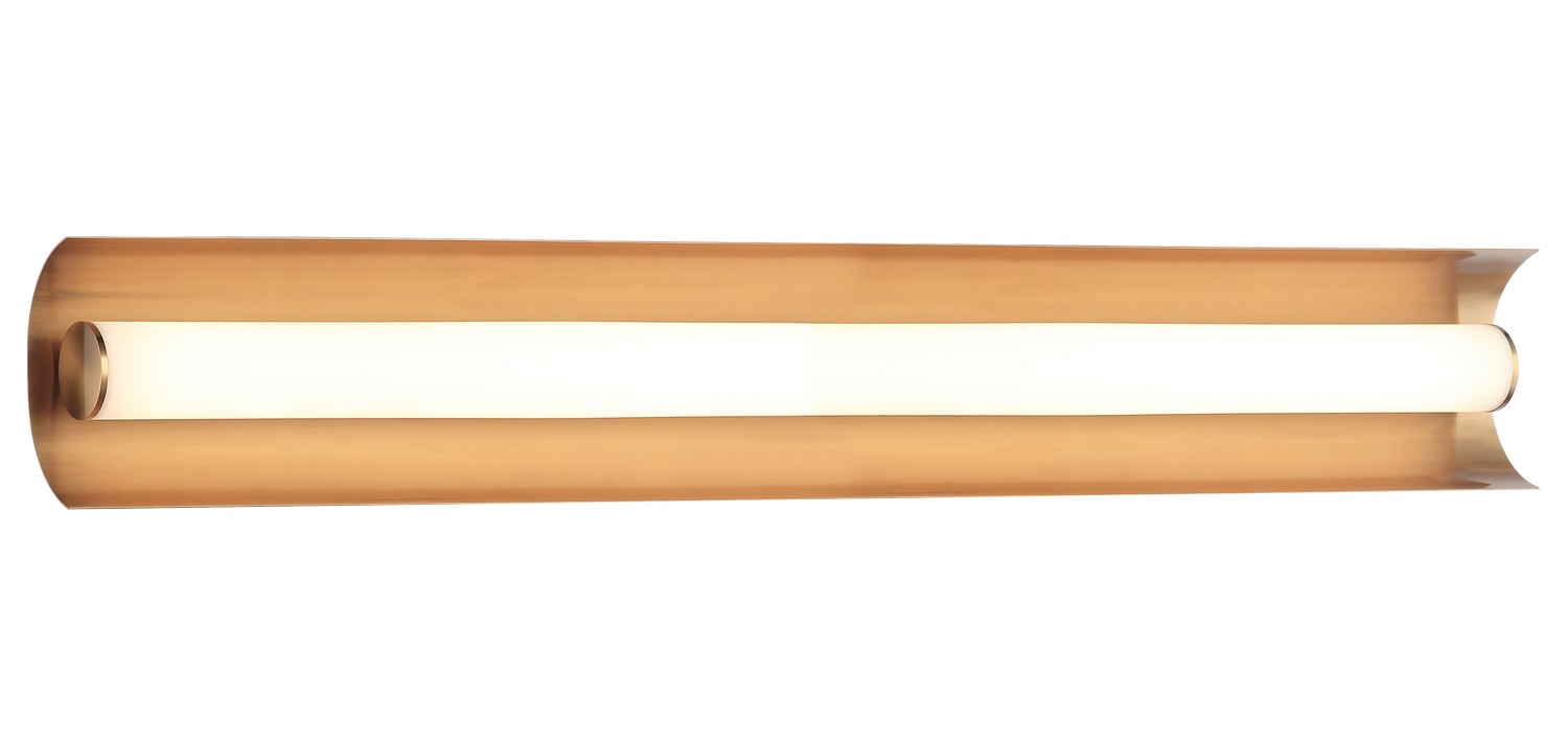 Aged Gold Brass LED Wall Sconce from the Norvan Collection