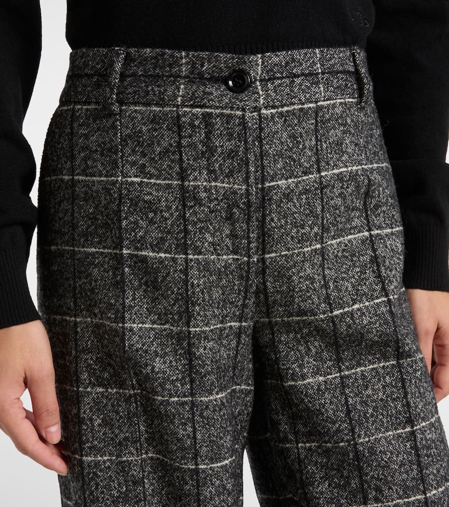 High-rise wool-blend wide-leg pants
