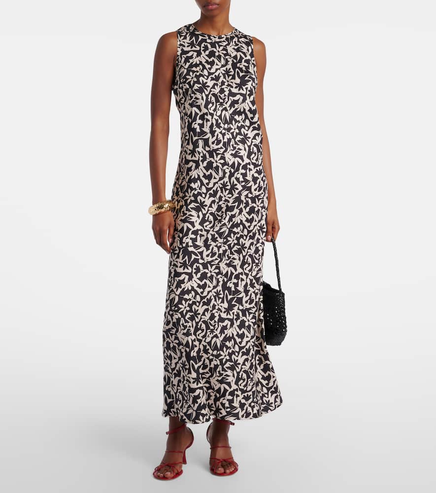 Valencia printed silk twill maxi dress