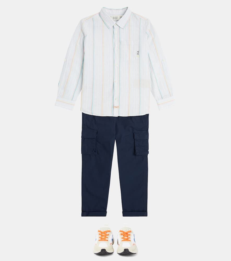 Scotch & Soda Kids Striped cotton-blend shirt