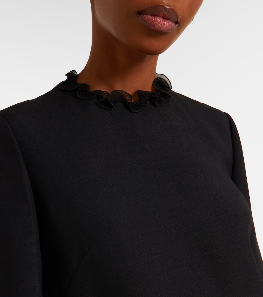 Ruffled silk crêpe minidress