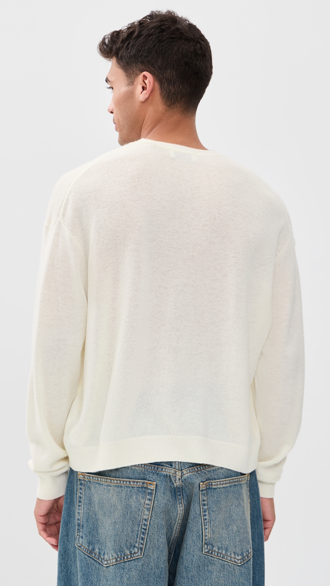 Lightweight Cashmere Blend Sweater Off White