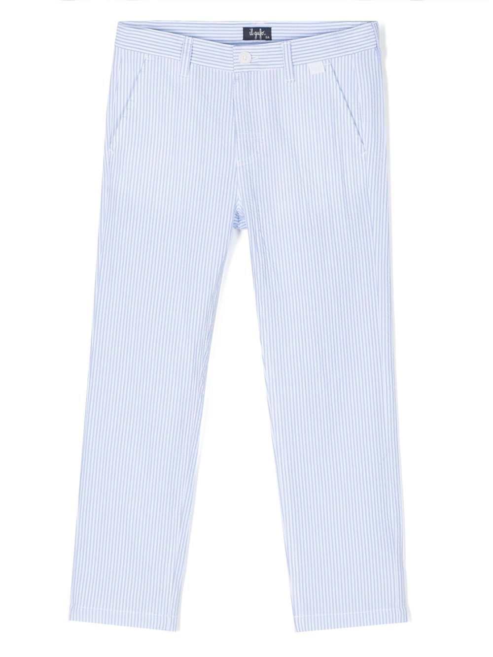 Vertical-stripe pattern trousers - Blue