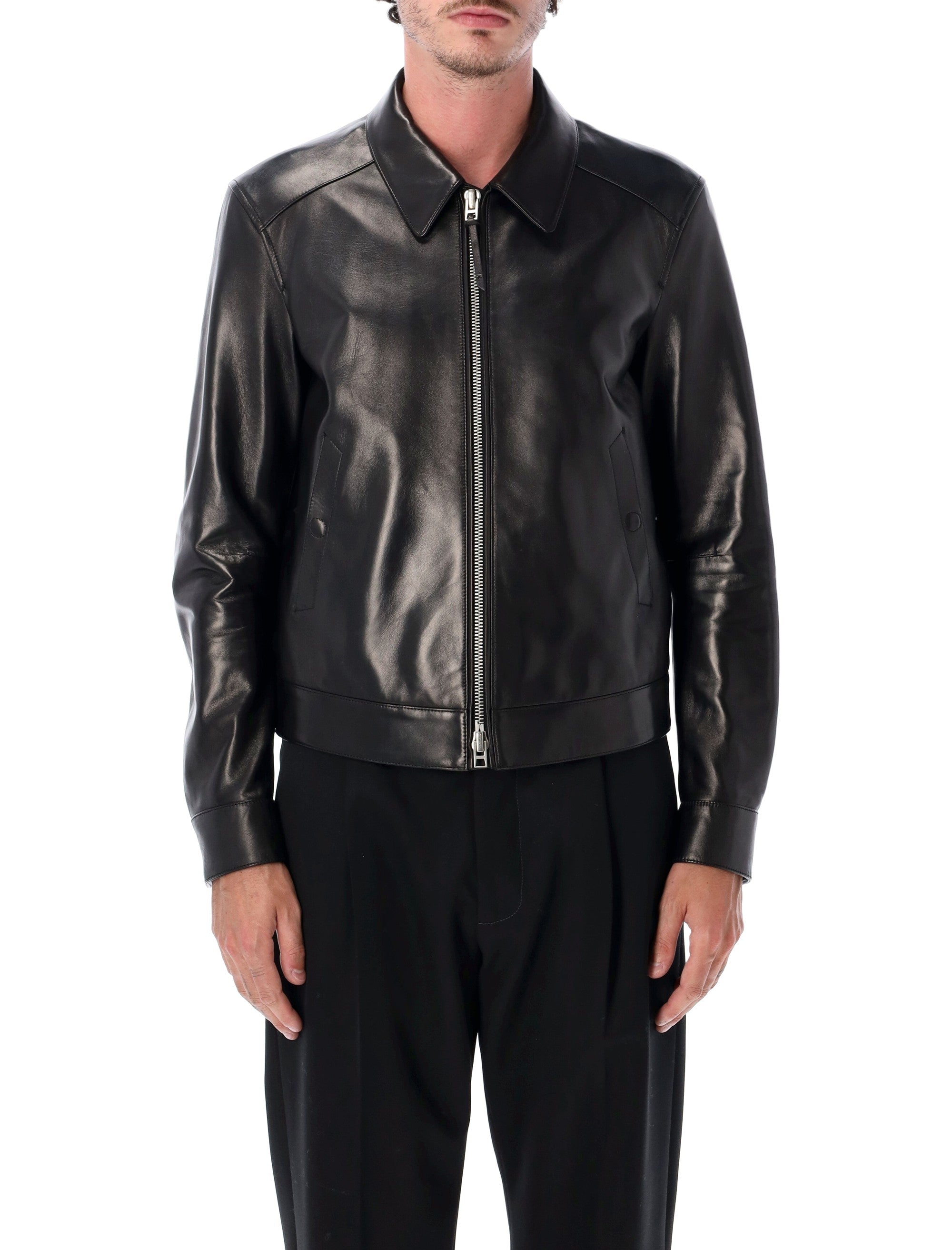 Men's Lamb Leather Quilted Coat