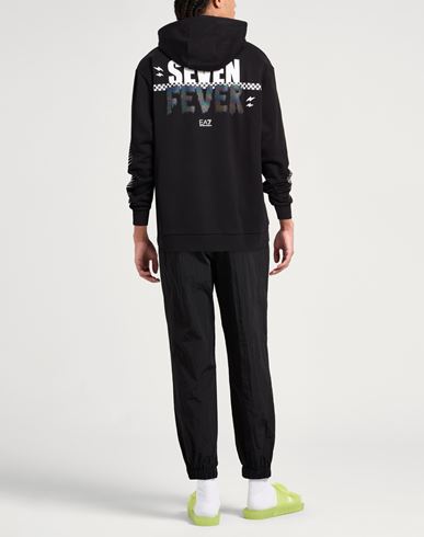 Man Sweatshirt Black Size M Cotton, Polyester