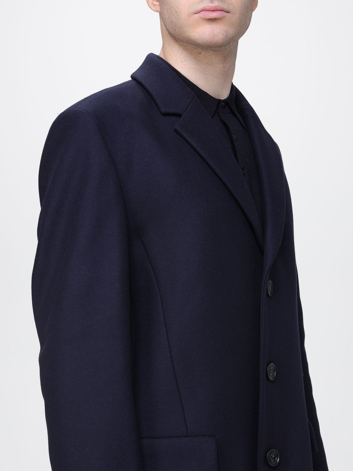 Coat Men color Blue
