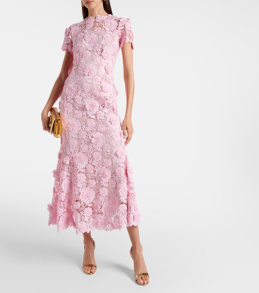 Floral lace midi dress