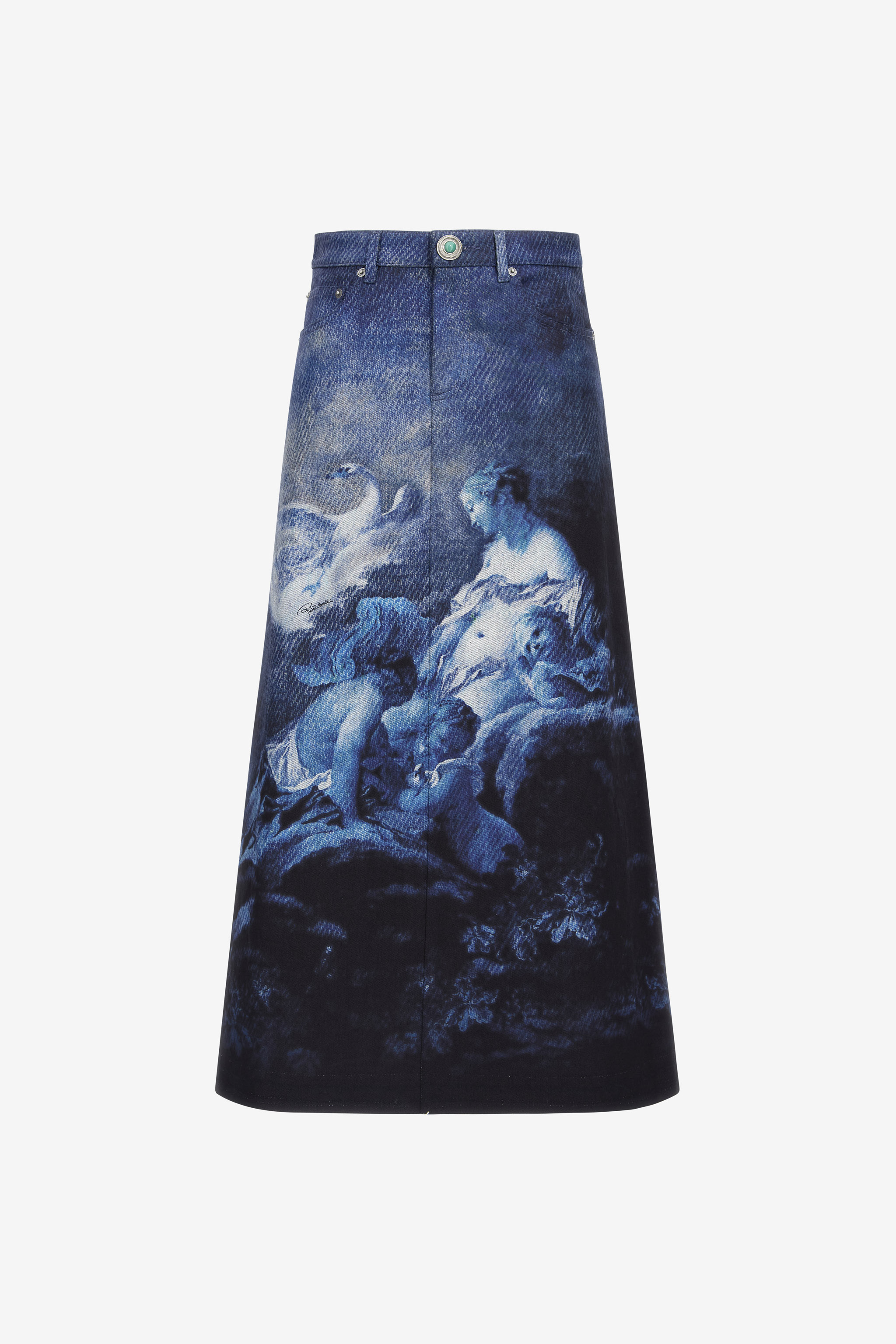 Skirt With Denim Wild Leda Print