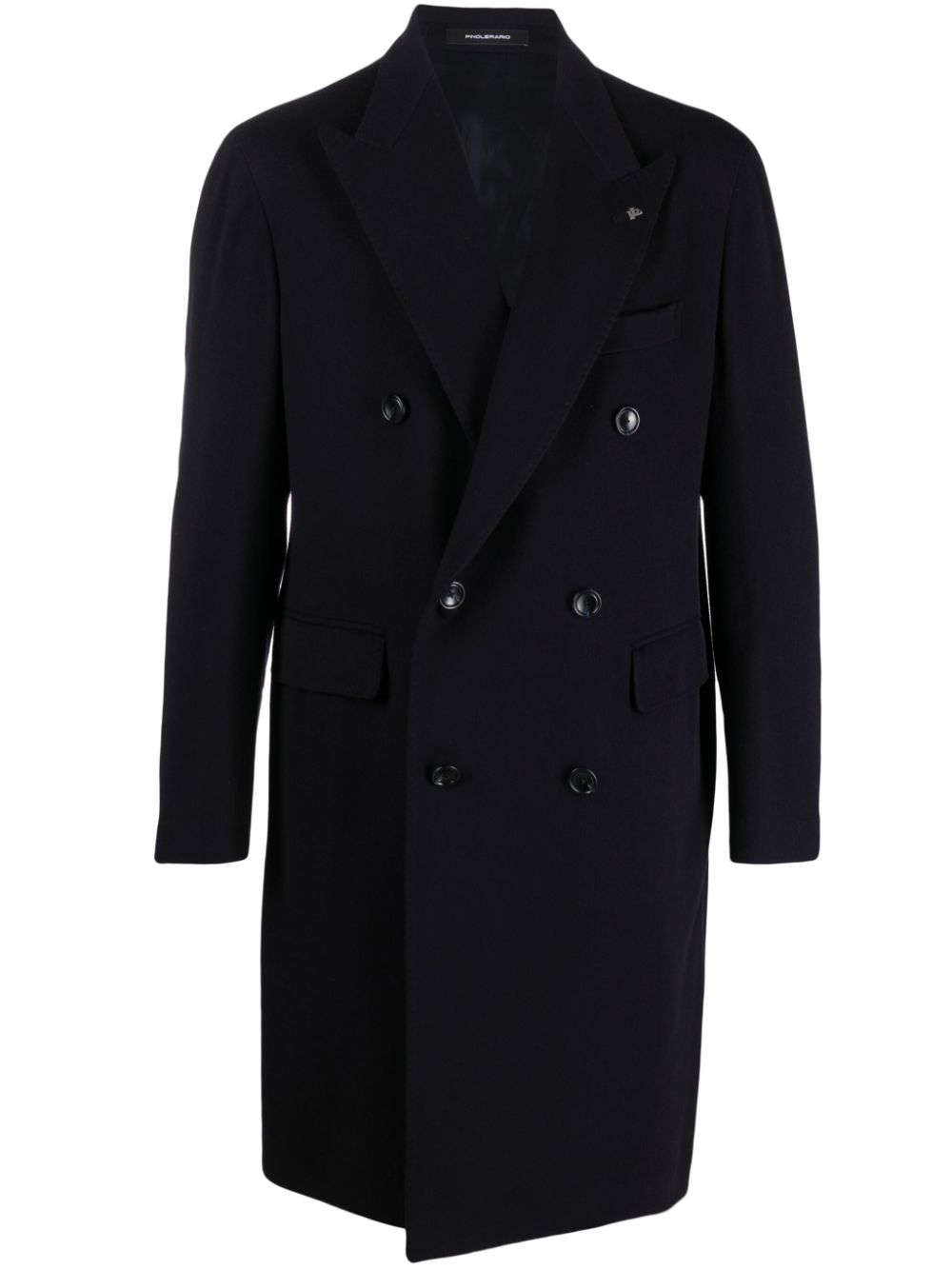 Peak-lapels double-breasted coat - Black