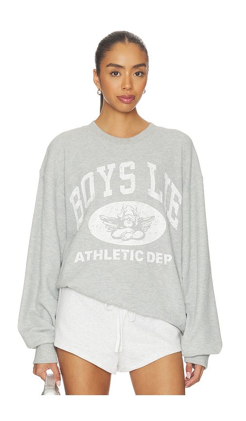 Boys Lie Athletic Dept V3 Kara Crewneck Sweatshirt in Light Grey. M/L. Also in XL/XXL