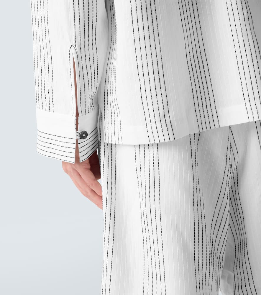 Kantha striped cotton overshirt