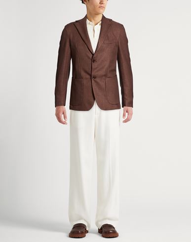 Man Blazer Brown Size 40 Polyester, Viscose, Wool, Elastane
