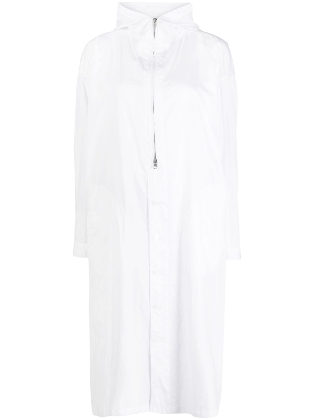 Long-sleeves printed cotton coat - White