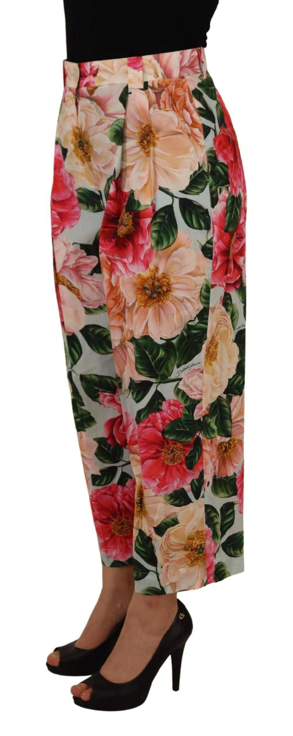 Floral-Printed Cotton Trouser — Multicolor