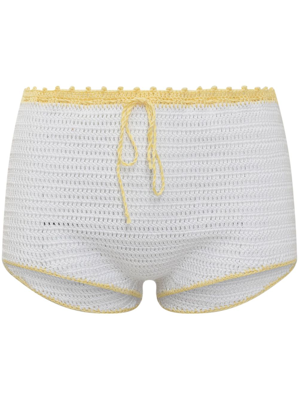 Crochet-knit shorts - White