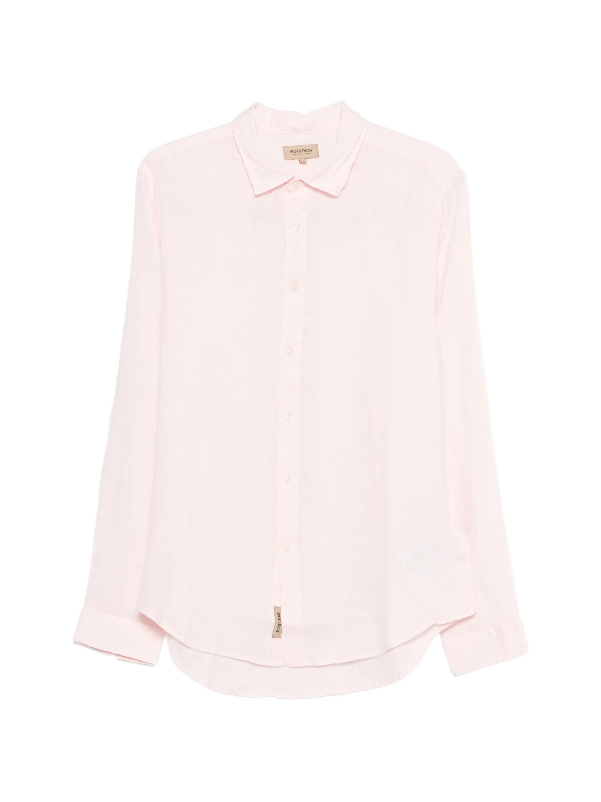 Men's Linen Long-Sleeve Button-Front Shirt