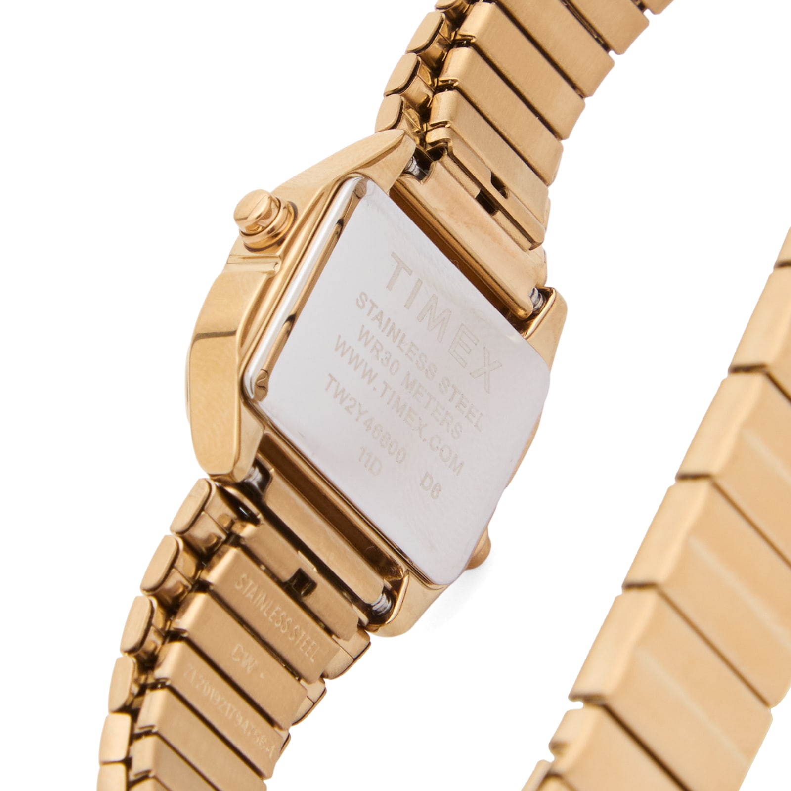 TEENY TINY TIMEX GOLD TONE CASE AND PERFECT FIT EXPANSION BAND