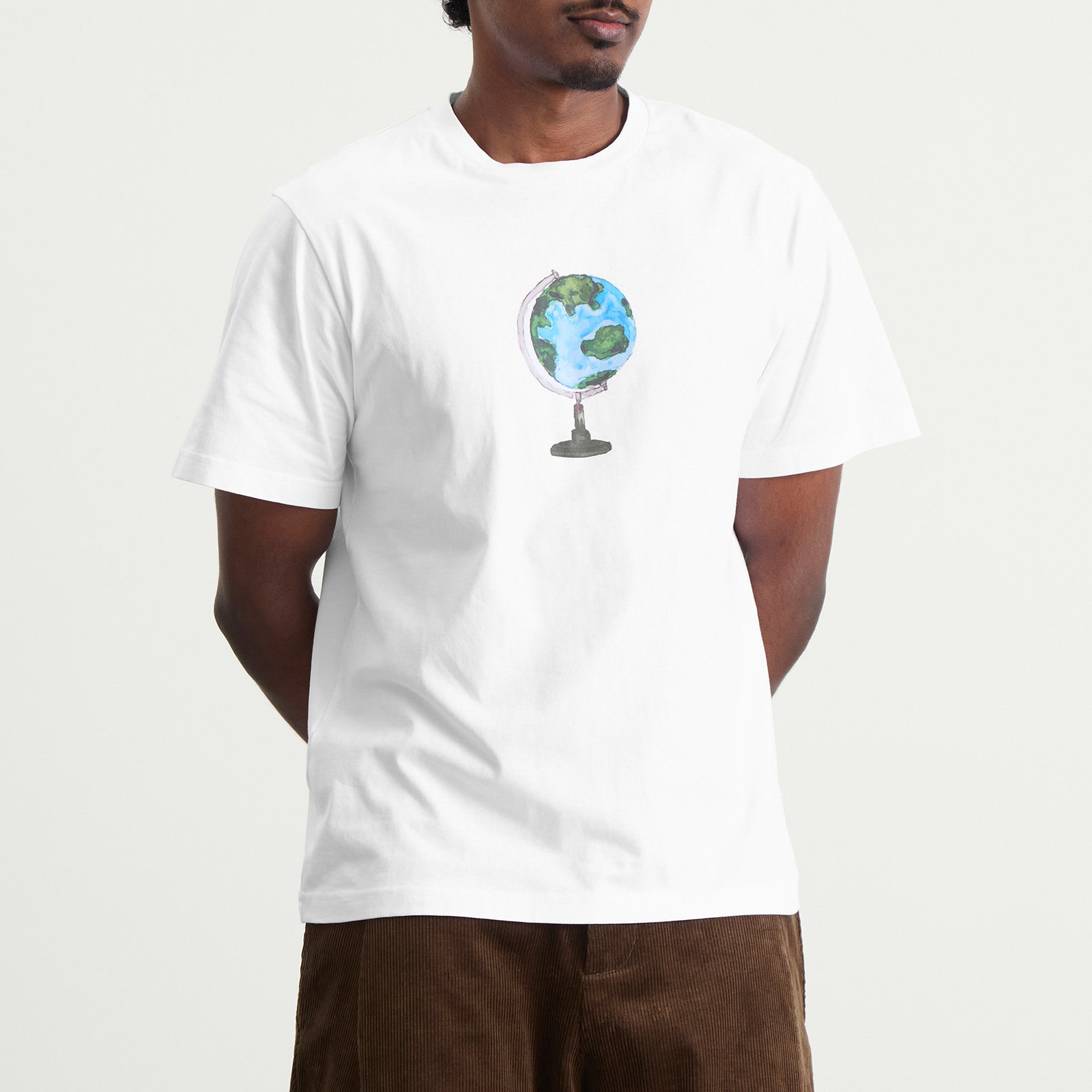 Men's Globe T-Shirt in White