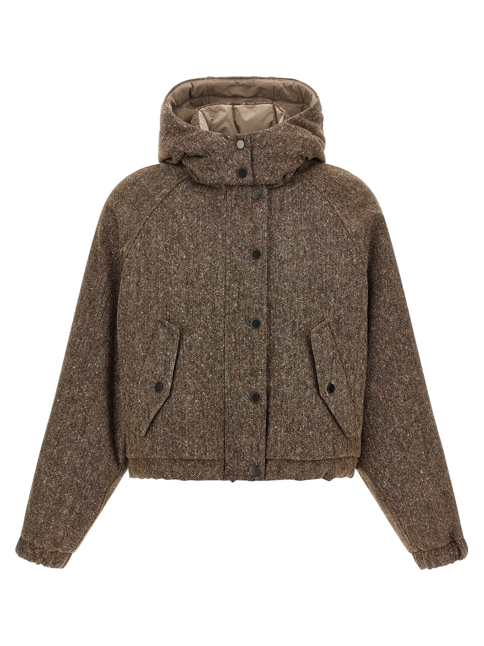 Donegal Tweed Down Jacket — brown