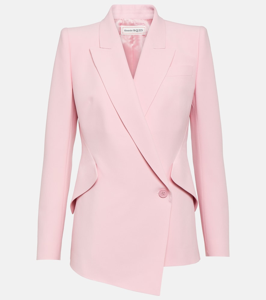 Asymmetric crêpe blazer