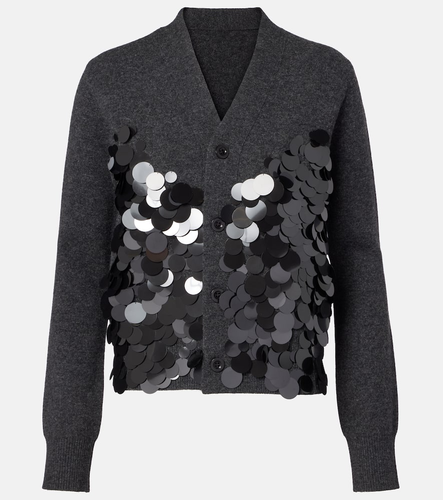 Sequined wool cardigan