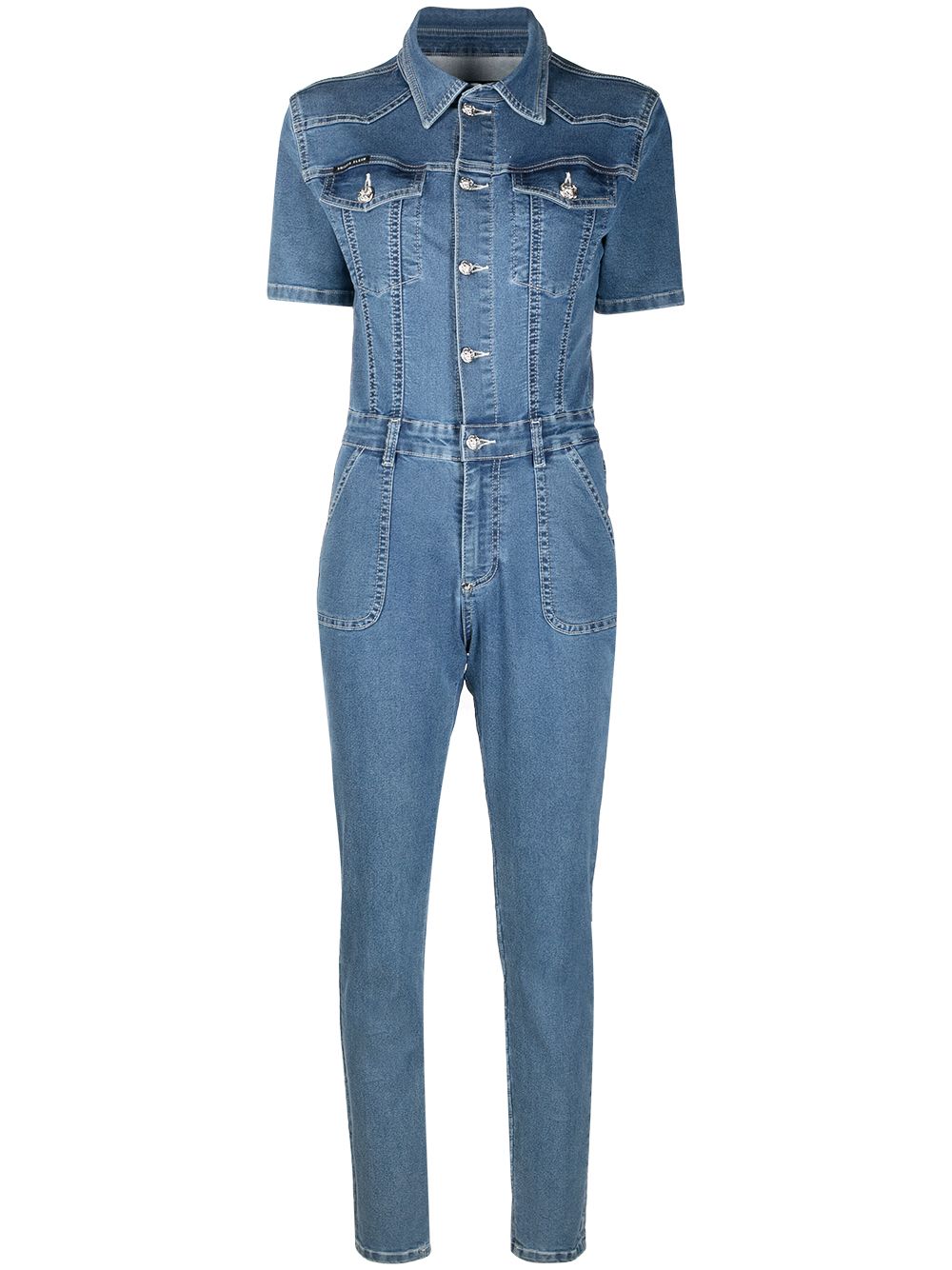 Button-down denim jumpsuit - Blue