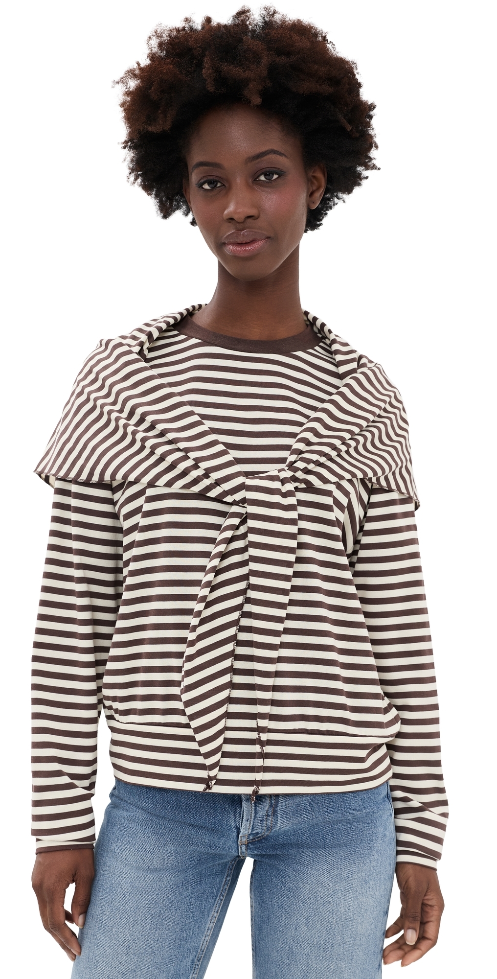 Olsen Long Sleeve Tee DARK CHOCOLATE STRIPE