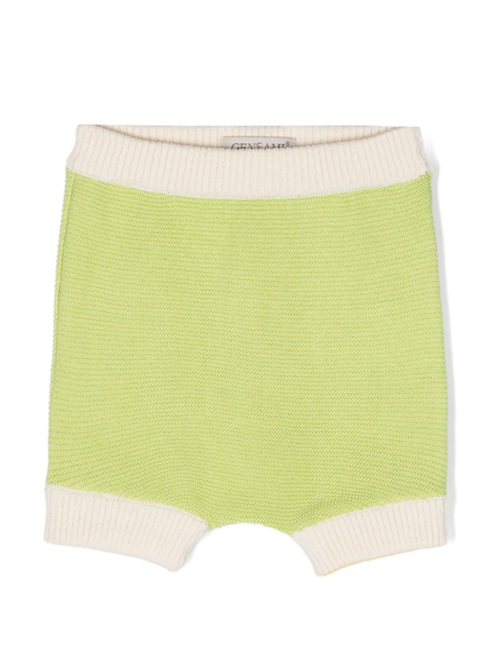 Contrast-trim knitted shorts - Green