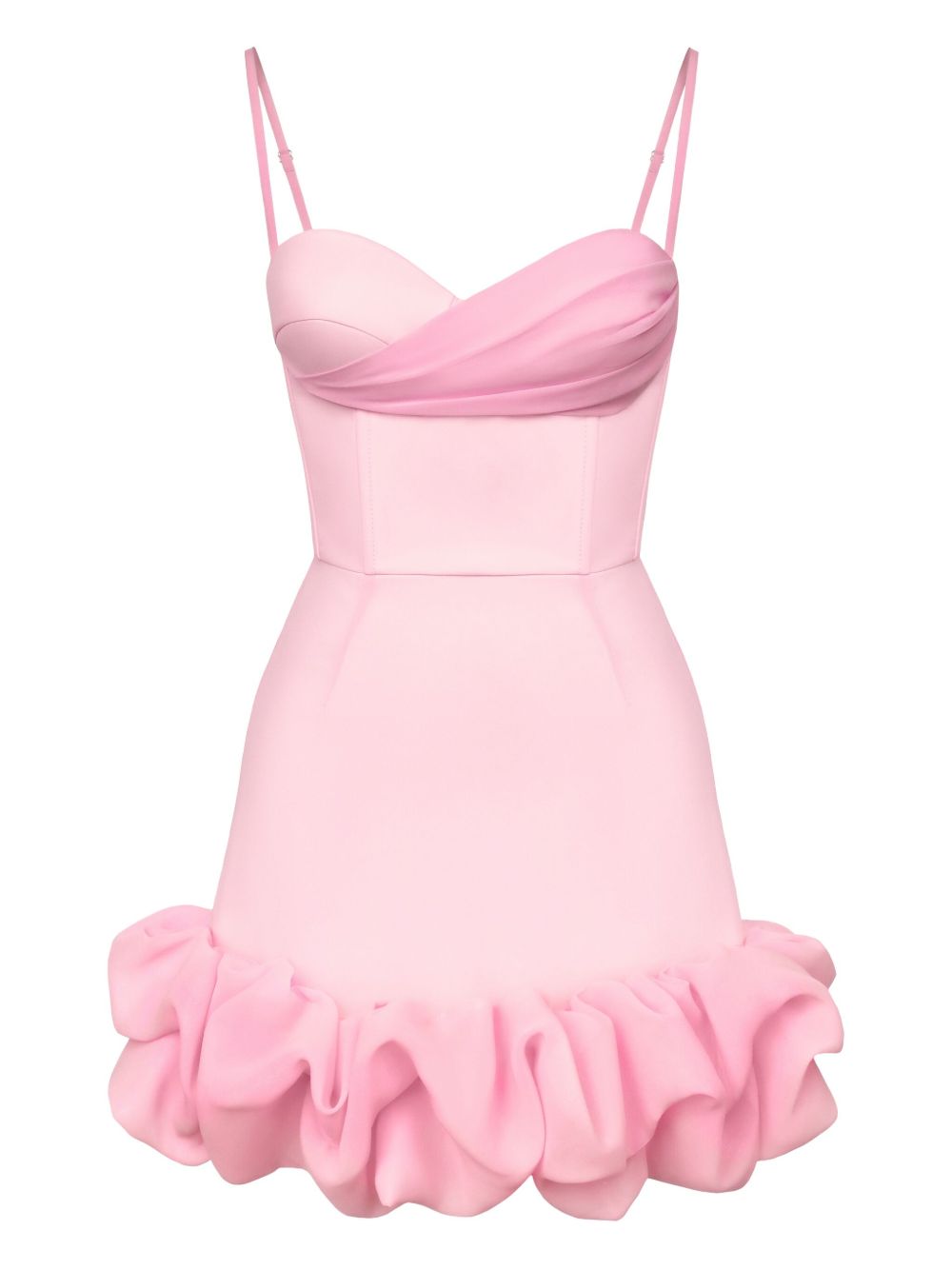 Draped ruffle mini dress - Pink