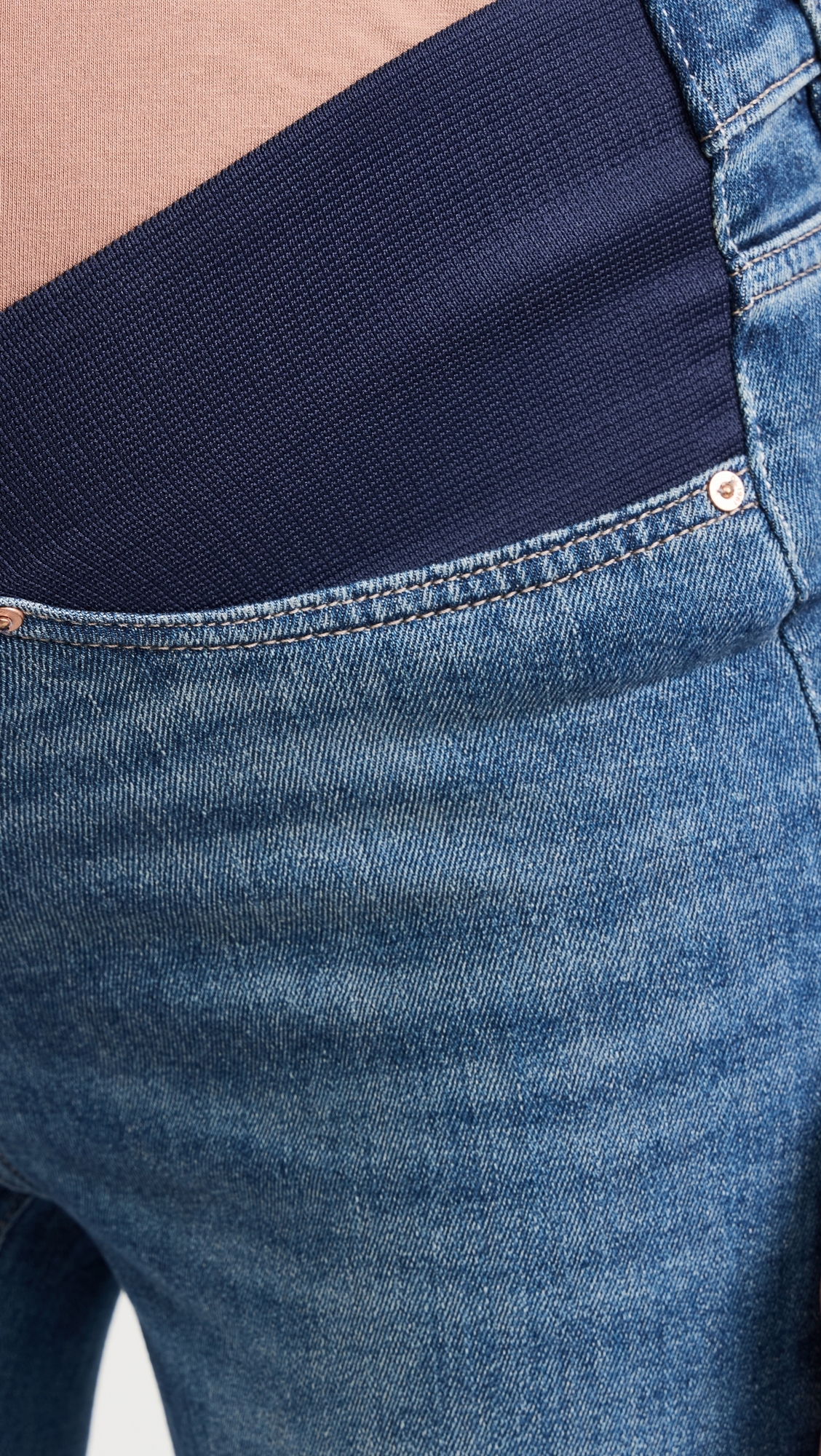 Patti Straight Maternity Jeans: High Rise Ankle Hulton Cuffed