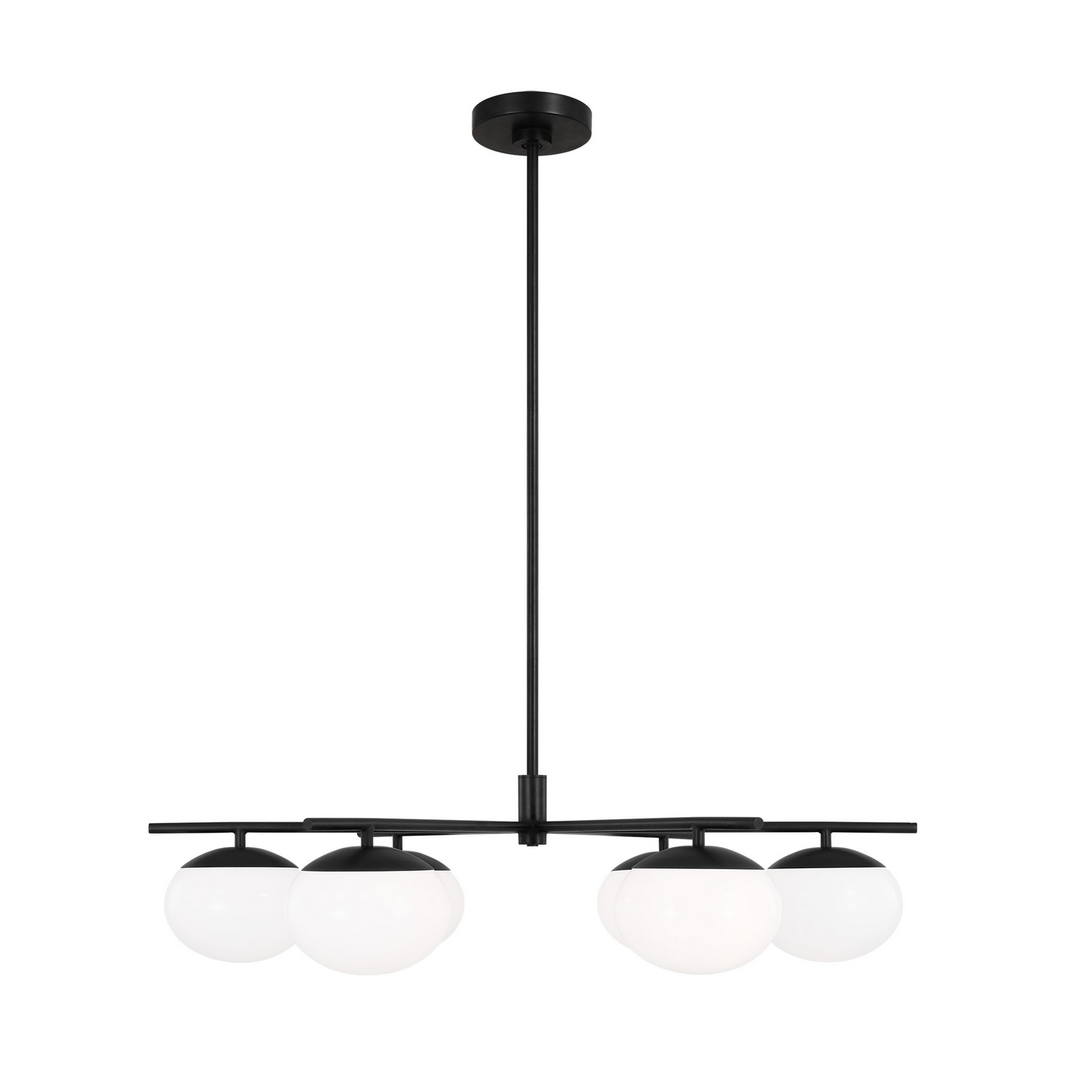 Visual Comfort Studio Lune 6-Light Chandelier in Aged Iron by Ellen Degenere