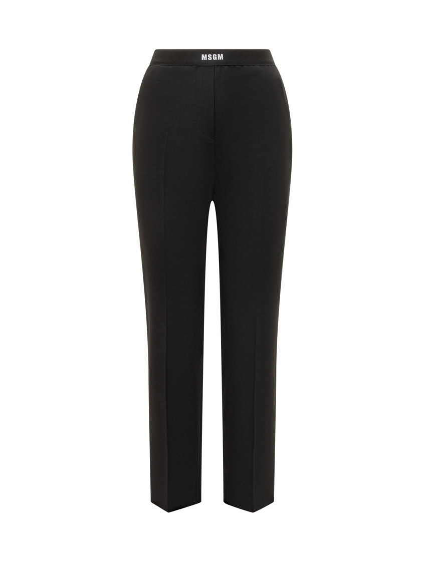 Black Straight Flat Front Pants
