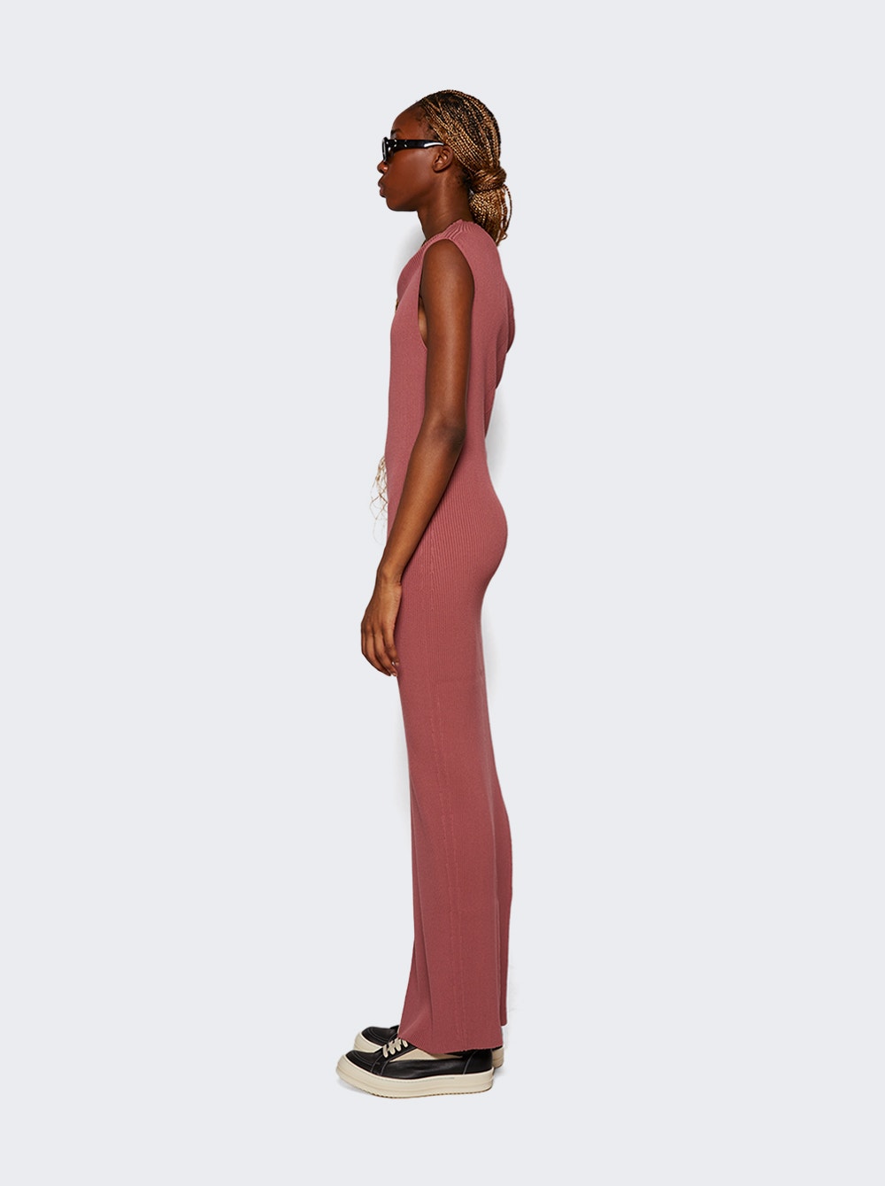 One-shoulder ribbed maxi dress - Black
