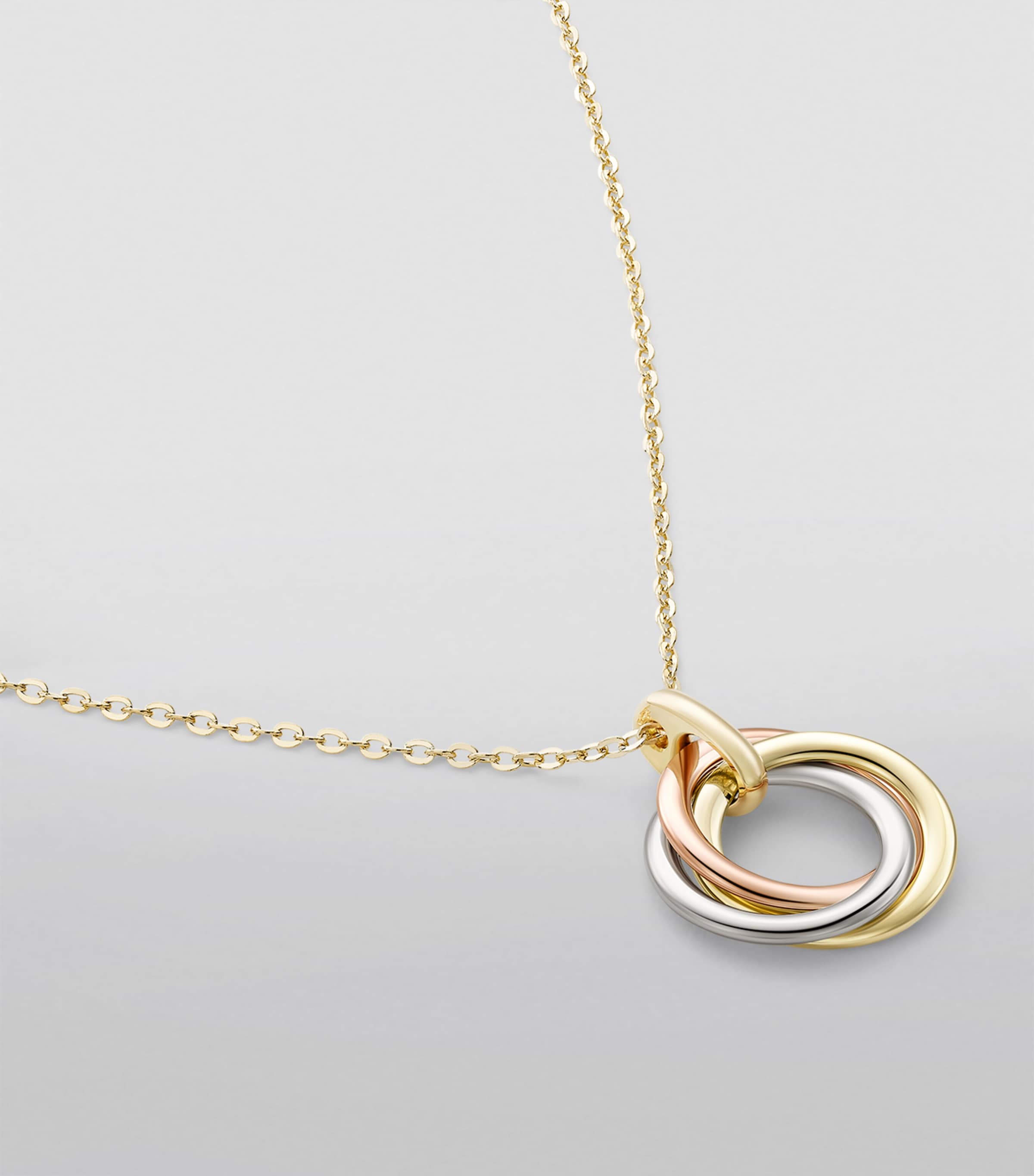 Medium White, Yellow and Rose Gold Trinity Necklace