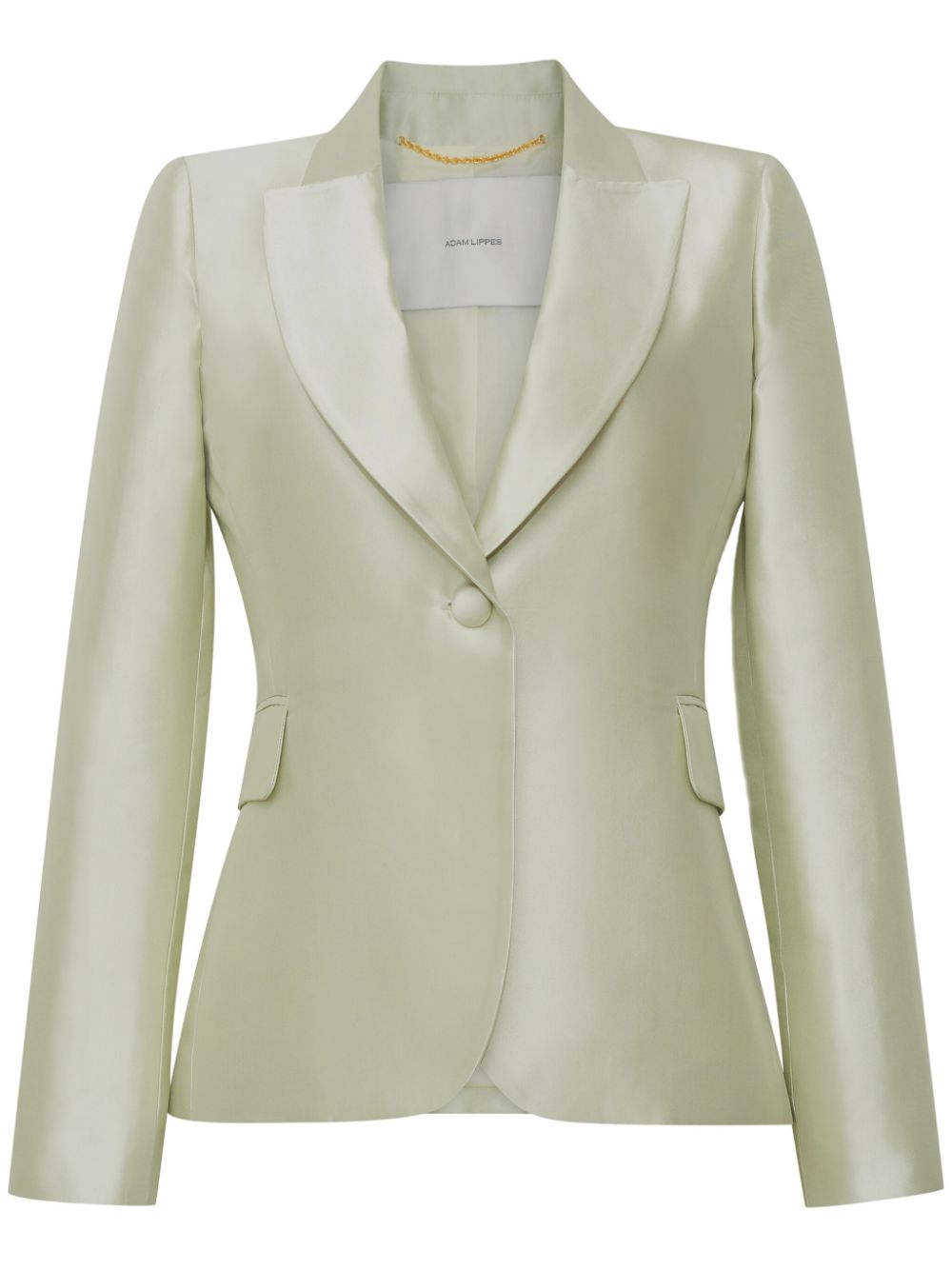 Single-breasted silk blazer - Green