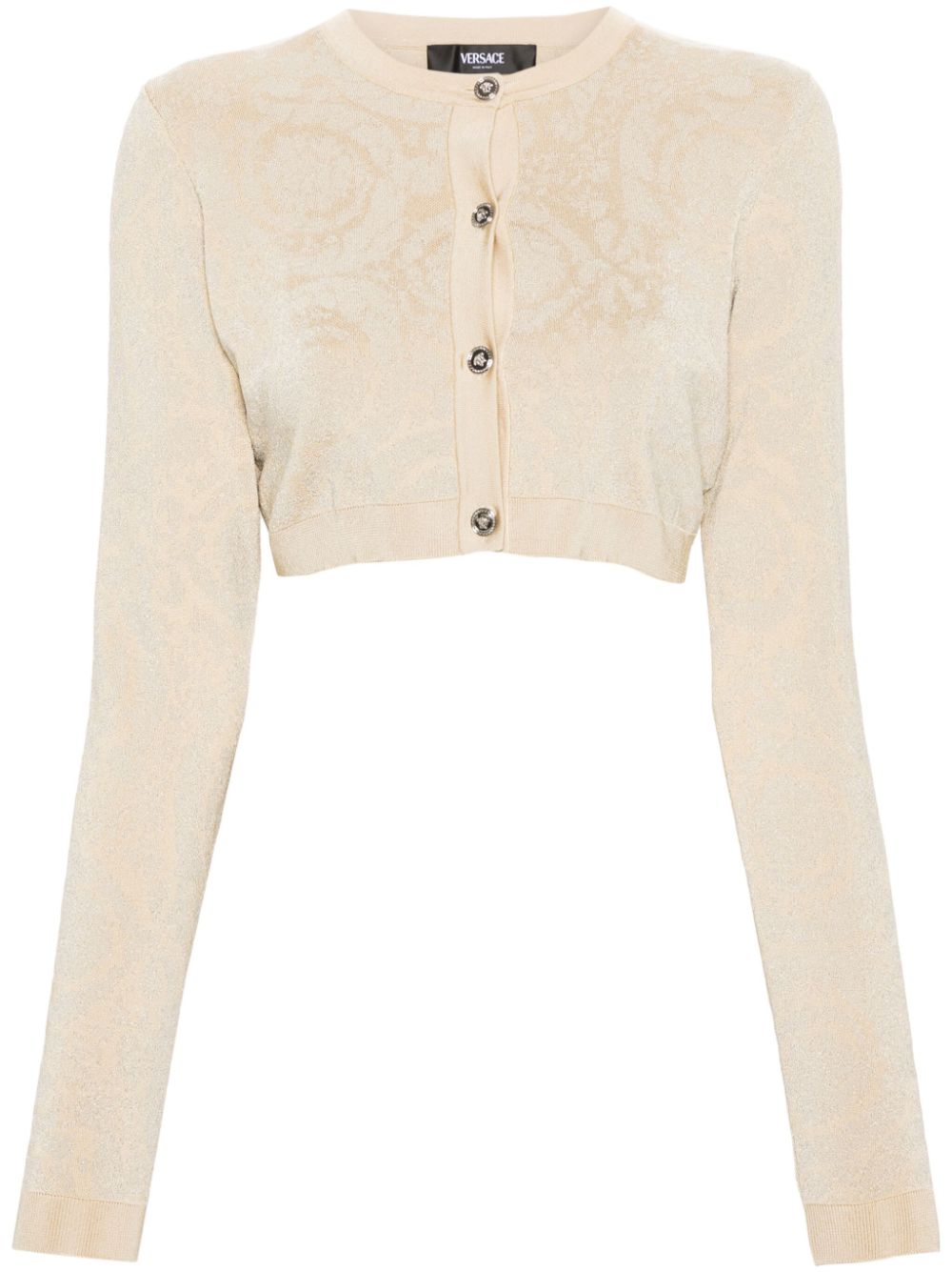 Barocco lurex cropped cardigan