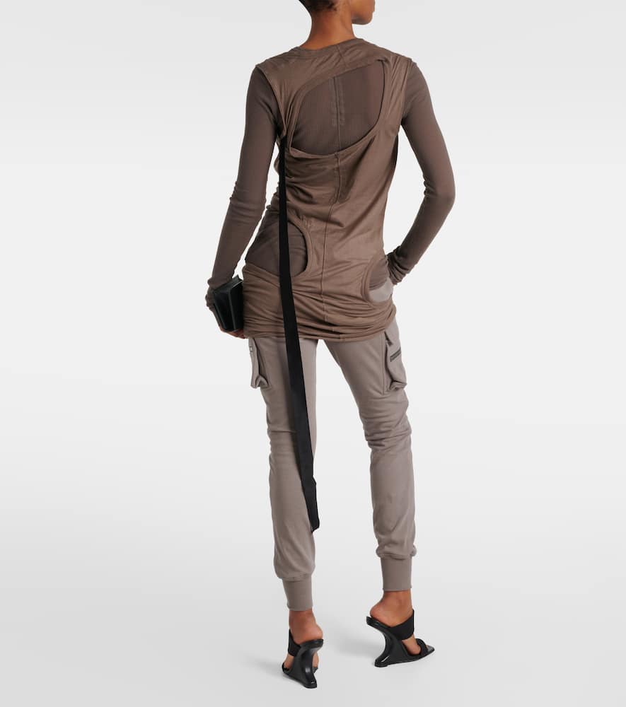 DRKSHDW cutout cotton jersey top