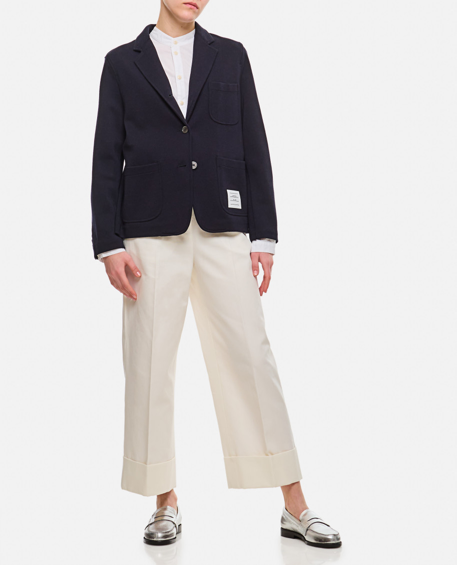 -In Organic Cotton Trousers Bianco-Donna