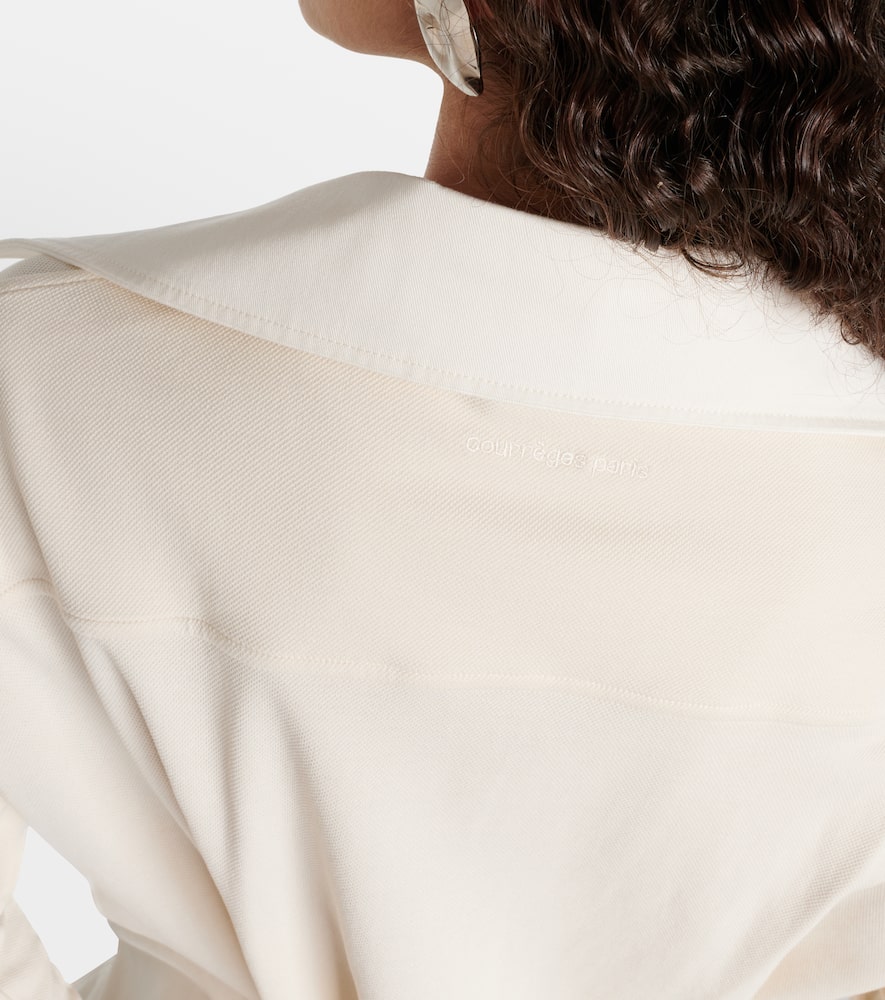 Courrèges Asymmetric cotton-blend piqué minidress