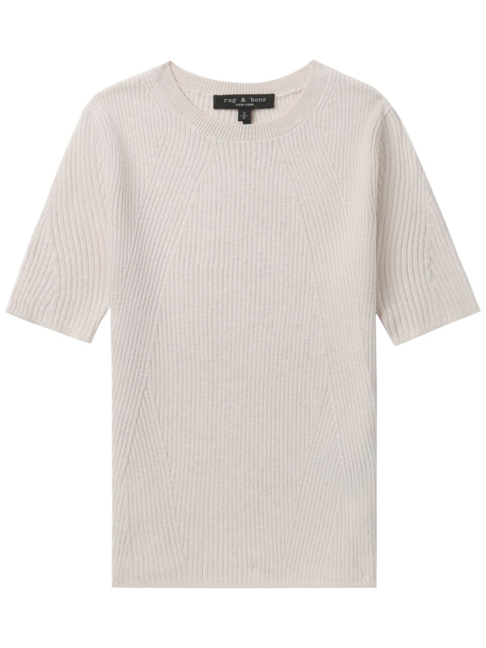 Ribbed-knit T-shirt - Neutrals