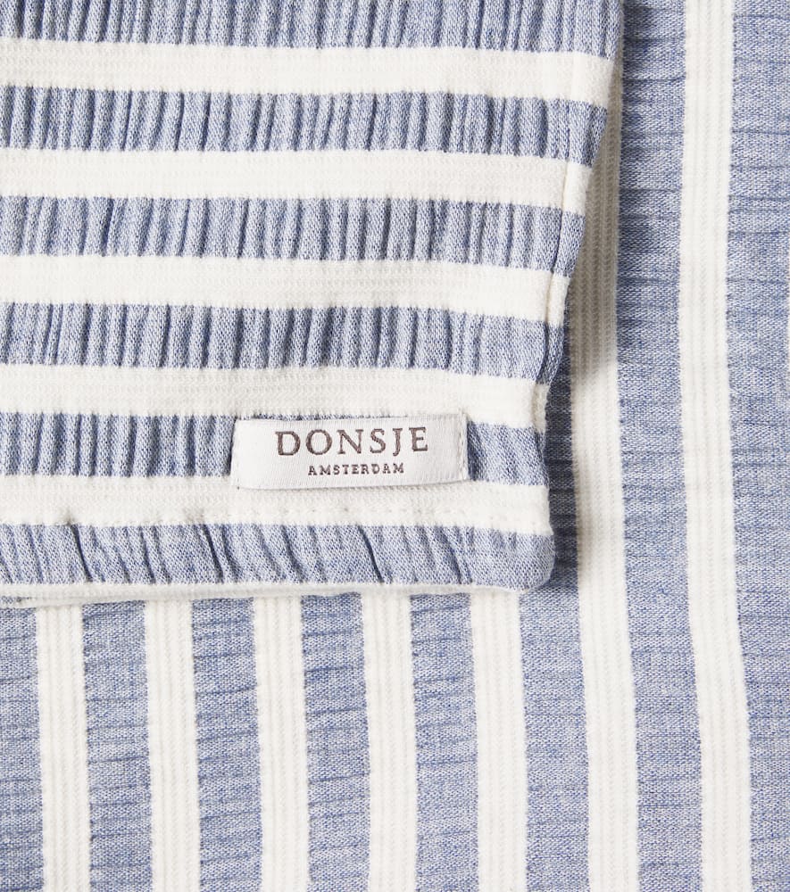 Striped cotton-blend shorts